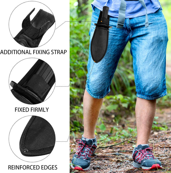 INCLY Metal Detector Shovel, Heavy Duty Double Serrated Edge Digger, Detecting Digging Tool with Sheath for Belt Mount, Gardening & Detecting