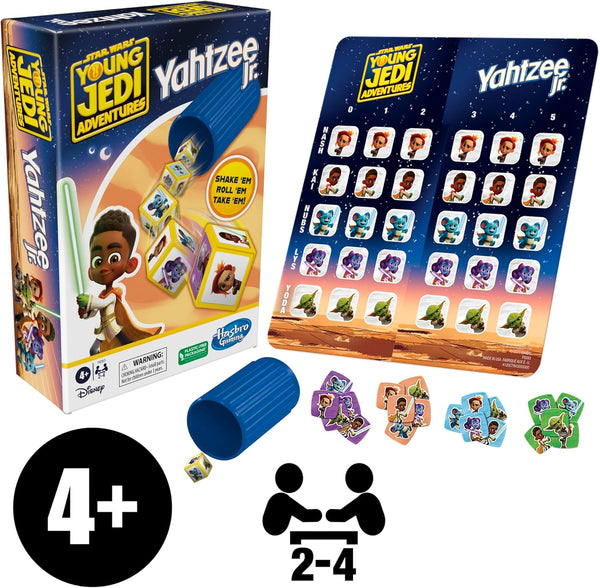 Hasbro Gaming Yahtzee Jr. Star War: Young Jedi Adventures Edition Board Game for Kids | Ages 4+ | 2-4 Players | Counting and Matching Games for