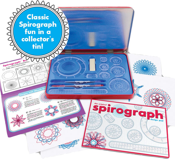 Spirograph Design Set Collectors Tin Ã¢ÂÂ Arts and Crafts, Kids Toys, Art Supplies, Craft Supplies, Drawing Kit, Spiral Art, Classic Gear Design