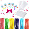 300Pcs 6 Inch(4MM DIA) Cake Pops Sticks,Lollipop Sticks, Cake pop Bags and Wrappers Chocolates and Cookies Set Including 100 Parcel Bags, 100