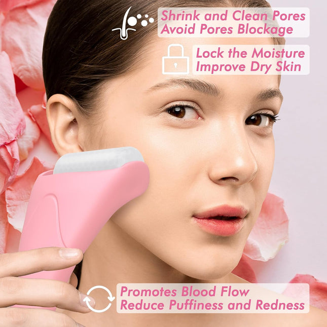 Gua Sha & Ice Roller for Face, Small Gifts, Facial Tools for Puffiness and Redne
