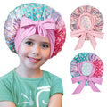 2 PCS Kids Bonnets for Girls, Silk Bonnet for Kids, Satin Bonnet for Sleeping, Baby Toddler Tie Bonnet Sleep Cap Set a