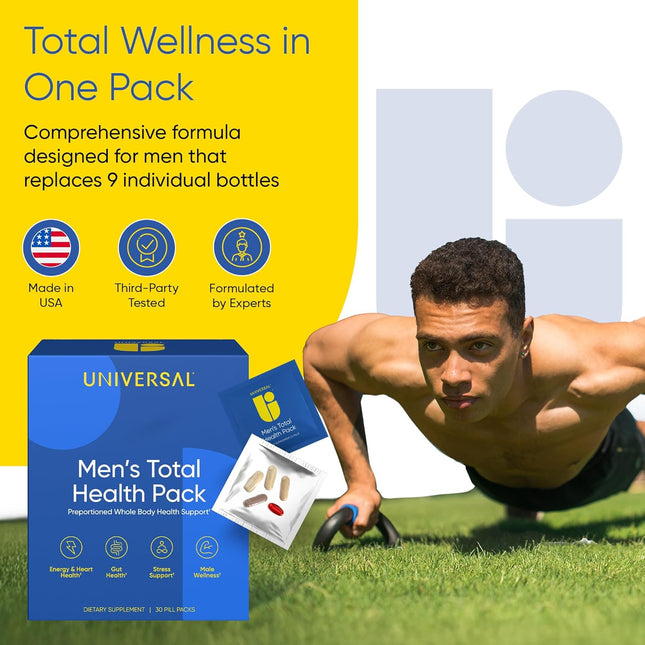 Men'S Total Health Daily Vitamin Packs - 22 Essential Minerals & Vitamins for Me