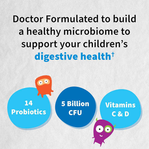 Garden of Life Dr. Formulated Probiotics Organic Kids+ plus Vitamin C & D - Berry Cherry - Gluten, Dairy & Soy Free Immune & Digestive Health