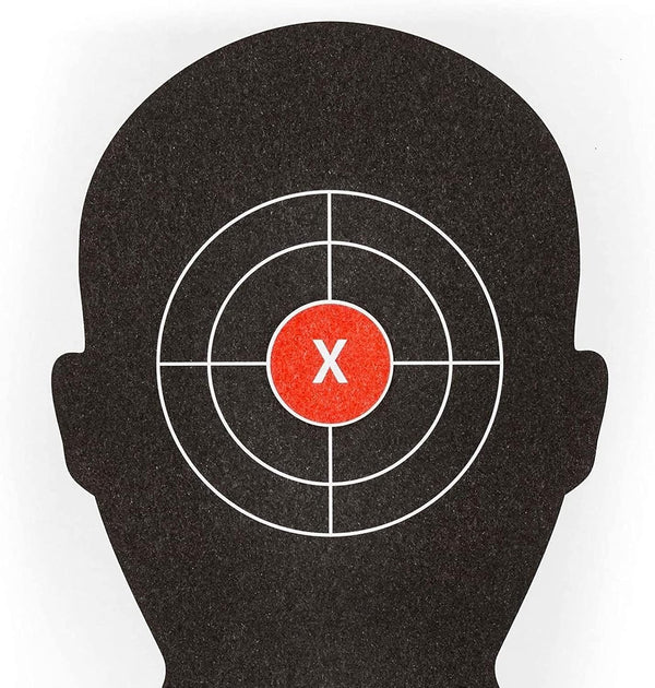 Juvale Paper Shooting Targets for Shooting Range - 50 Pack, 14 x 22 in, Silhouette & Red Bullseye - Pistol Targets