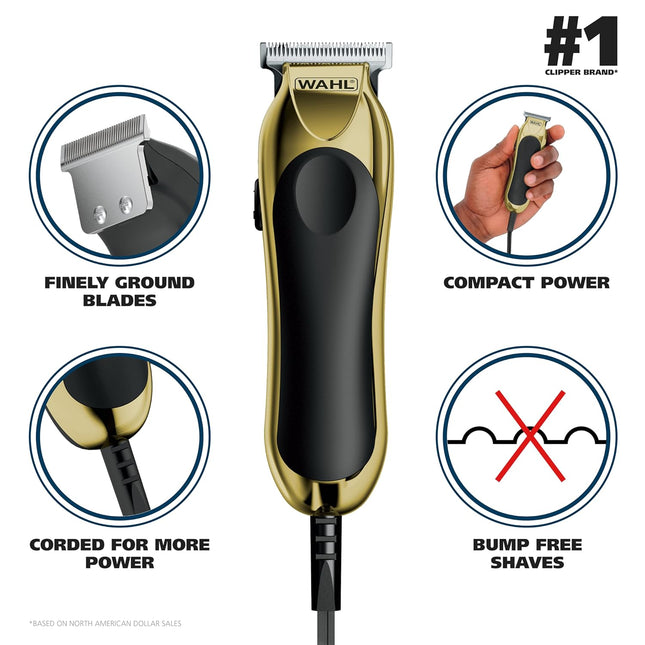 Wahl T-Pro Corded Compact Men'S Beard Trimmer with Diamond Finished T Blade for 