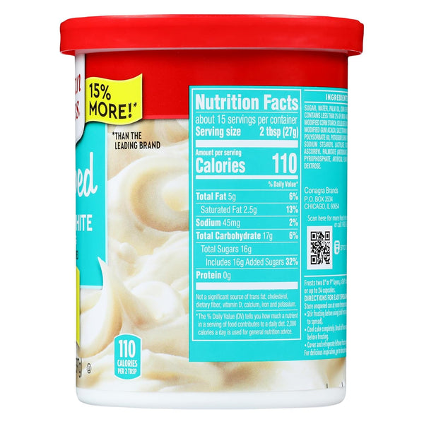 Duncan Hines Whipped Fluffy White Flavored Frosting, 14 oz. 14 Ounce (Pack of 1)