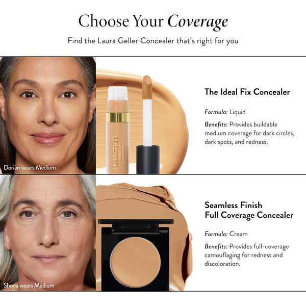 LAURA GELLER NEW YORK the Ideal Fix Concealer - Fair - Buildable Medium to Full Coverage Liquid Concealer - Covers under Eye Dark Circles &