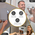 Luxo Shower Mirror, Shower Mirror Fogless for Shaving with a Removable Razor Holder - Shaving Mirror for Shower with a Powerful Suction Cup -