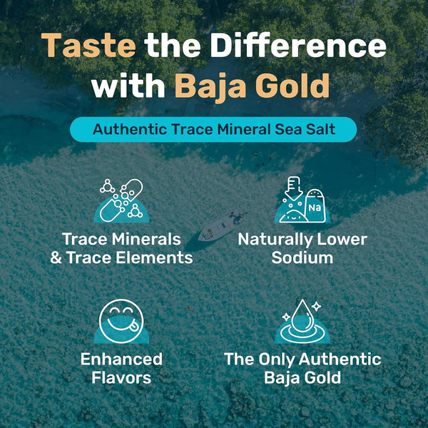 Baja Gold Mineral Sea Salt, Gary Brecka Choice, Fine Grind, 5 lb Bag | Unrefined Mineral Sea Salt, Trace Minerals, Naturally Lower Sodium,