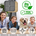 Dog Lick Mat - 2 Pack Slow Feeder for Dogs & Cats to Keep Them Busy Ideal for Grooming & Bathing - Anxiety Relief & Calming Beige & Gray