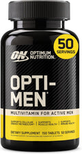 Optimum Nutrition Opti-Men, Vitamin C, Zinc and Vitamin D, E, B12 for Immune Support Mens Daily Multivitamin Supplement, 150 Count (Packaging May