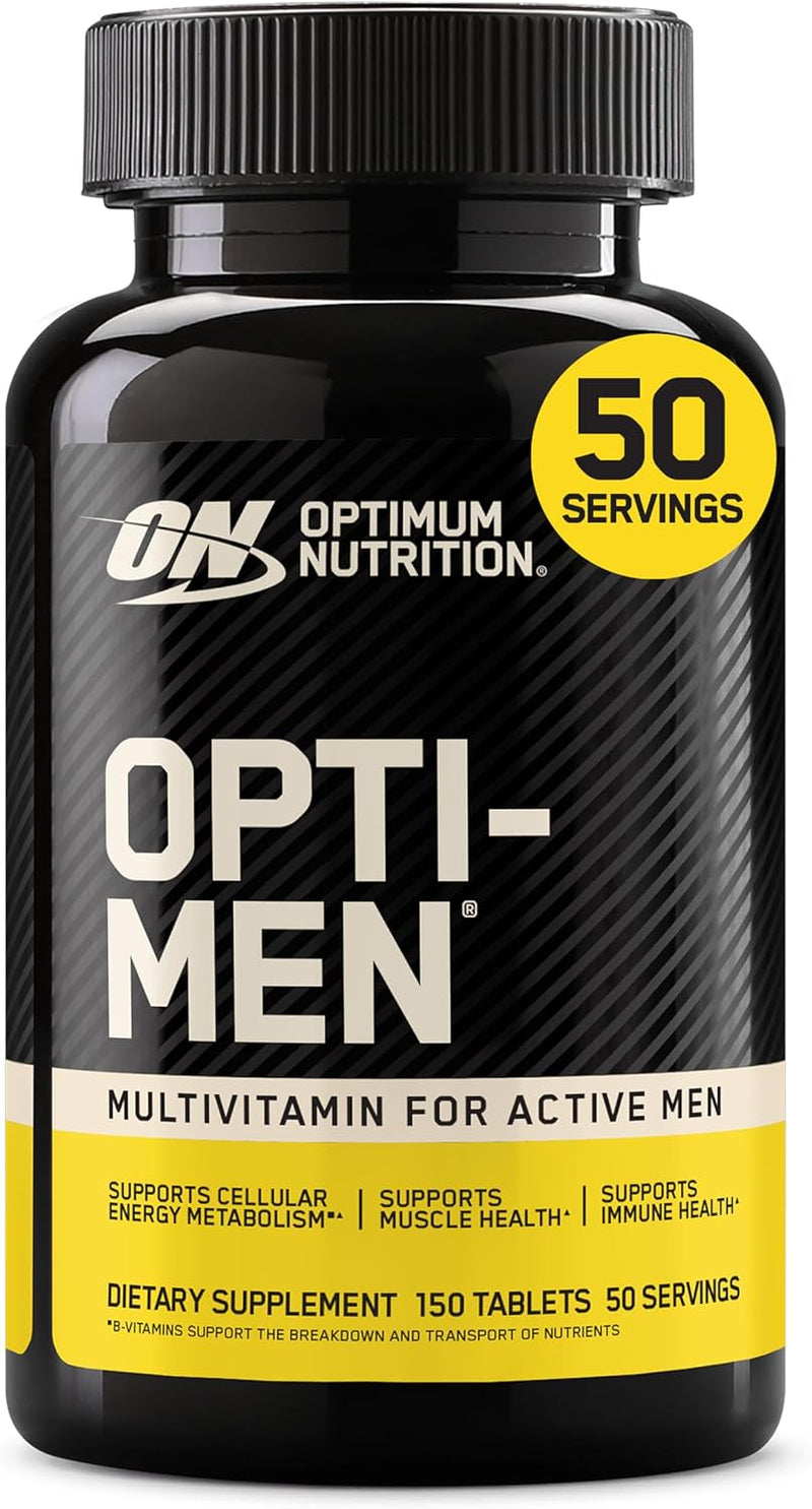 Optimum Nutrition Opti-Men, Vitamin C, Zinc and Vitamin D, E, B12 for Immune Support Mens Daily Multivitamin Supplement, 150 Count (Packaging May