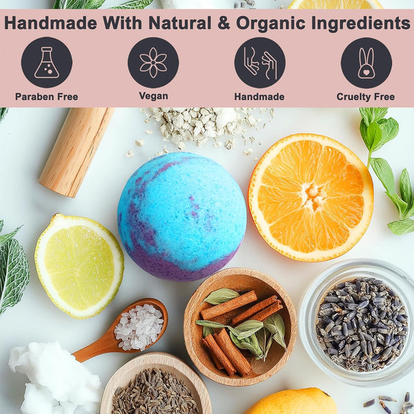 Luxury Bath Bombs for Women - Gift Set of 24 Bathbombs with Organic Essential Oils - Natural Vegan Soap for Moisturizing Fizzy Bubbles Green Tea,