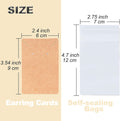 Earring Display Cards with 100 Pcs Earring Holder Cards 200 Pcs Earring Backs and 100 Jewelry Packaging for Earrings Necklace Jewelry Bags 3.5x2.4