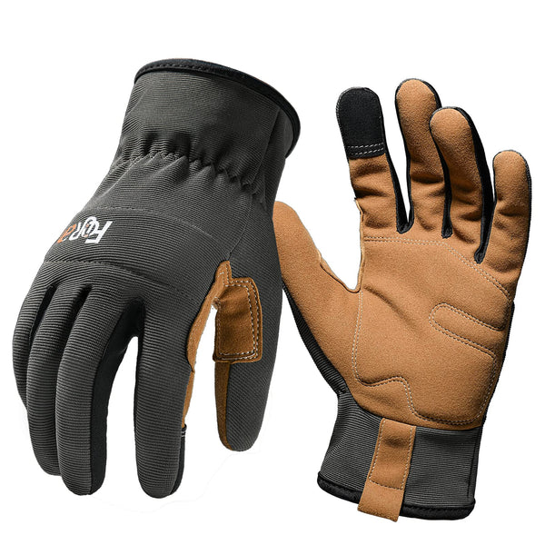 FOUR-AM Work Gloves Men&Women Breathable & High Dexterity TouchScreen Performance Multi-Purpose Light Duty Olive Green S