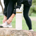 GRANDTIES 2 Lids Sports Stainless Steel Water Bottles – Wide Mouth Vacuum Insulated Reusable Leak Proof BPA-Free Travel Metal Canteen, Thermal