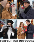 REACH STAR 2 Pairs Winter Gloves for Women Touch Screen Elastic Thermal Knit Lining Warm Gloves for Cold Weather
