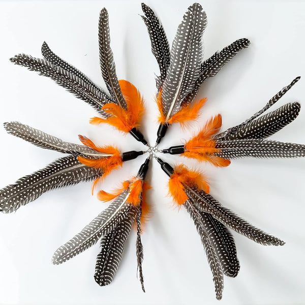 Cat Feather Toys Refill, 6 Pieces Cat Wand Attachments Da Bird Feathers Toy for Indoor Cats 6 PCS Cat Toy Feather Refills
