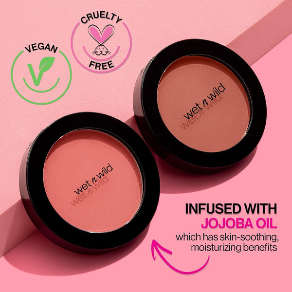 Wet N Wild Color Icon Blush, Effortless Matte Natural Sheer Glow & Seamless Blend, Luxuriously Infused Smooth Jojoba Oil, Cruelty-Free & Vegan -