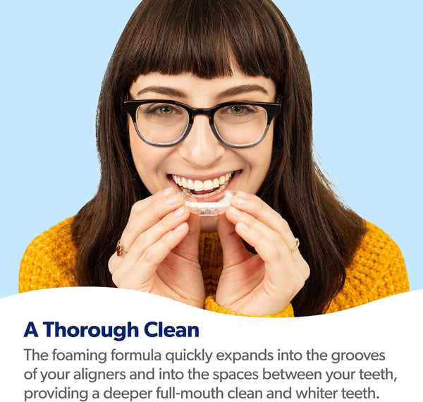 EverSmile AlignerFresh Original Clean Foam – Cleaner Compatible w/Invisalign and All Clear Aligners & Retainers – Eliminates Bacteria, Whitens