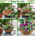 LCHUANG Coco Liners for Planters - 6 Pack 8 Inch Round Hanging Basket Liners, 100% Natural Coconut Fiber Replacement Liners for Hanging Baskets