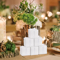 Hooqict 100 Pack Party Favor Boxes White Gift Boxes 2x2x2 inches Small Cardboard Gift Boxes with Lids and Ribbons Candy Treat Boxes for Gift