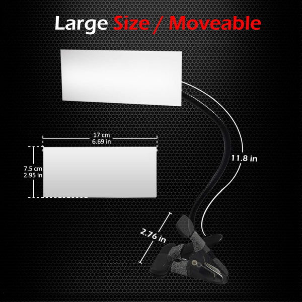 Ampper Clip On Security Mirror, Convex Cubicle Mirror for Personal Safety and Security Desk Rear View Monitors or Anywhere (6.69" x 2.95",