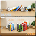 SUOXING 6 PCS Clear Acrylic Book Ends for Shelves Decorative,Invisible Book Stopper with Non-Slip Mats for Heavy Books,Small Acrylic Bookends for