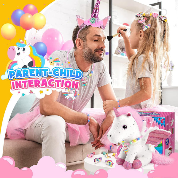 21-Piece Unicorn Gift Set for Girls Ages 3-8 | Soft Plush Stuffed Animals & Dress-Up Accessories Bundle | Idea Birthday Gifts, Christmas Presents,