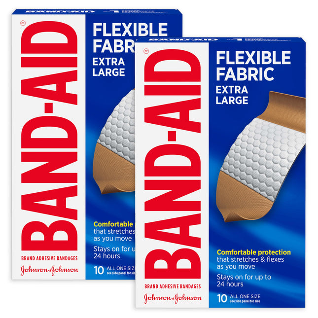 Band-Aid Brand Adhesive Bandages Flexible Fabric, Extra Large, 10 Count (Pack of