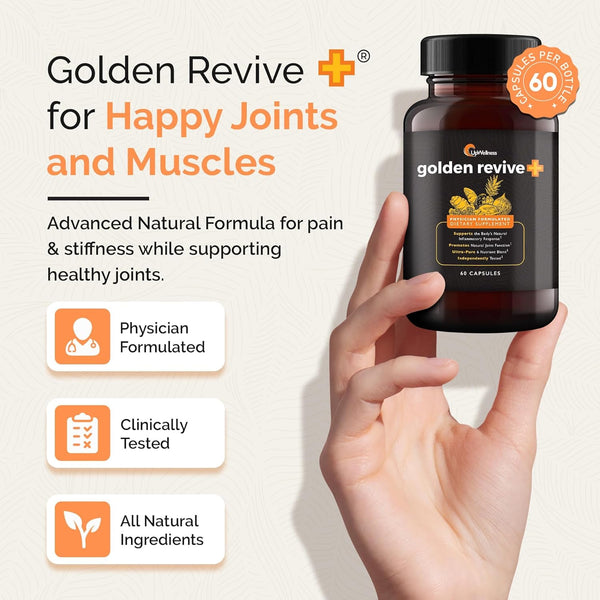 Golden Revive + Joint Support Supplement Featuring Turmeric with Black Pepper, Quercetin, and Magnesium- Turmeric Black Pepper Supplement - 6