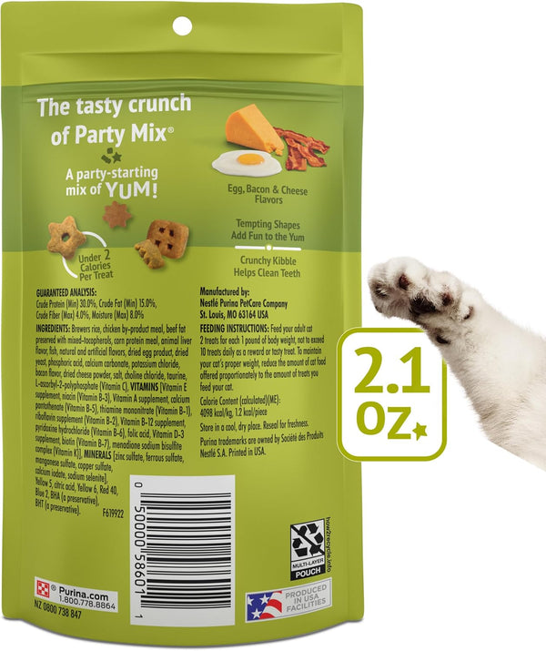 Purina Friskies Party Mix Morning Much Crunch Cat Treats, (10) 2.1 oz Pouch 2.1 Ounce (Pack of 10)