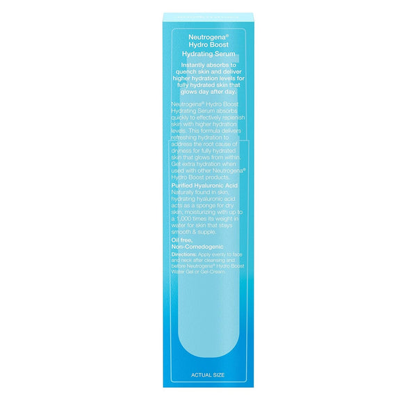 Neutrogena Hydro Boost Hydrating Hyaluronic Acid Serum, Oil-Free and Non-Comedogenic Face Serum Formula for Glowing Complexion, Oil-Free &
