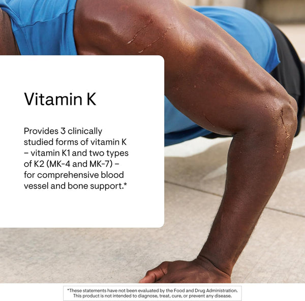 THORNE Vitamin K (Formerly 3-K Complete) - Vitamins K1 and K2 (As MK-4 and MK-7) - Supports Strong Bones* - 60 Capsules