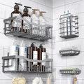 Shower Caddy 5 Pack,Adhesive Shower Organizer for Bathroom Storage&Home Decor&Kitchen,No Drilling,Large Capacity,Rustproof Stainless Steel