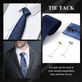THUNARAZ 8 Pcs Tacks for Men Regular Ties Necktie 14K Gold Plated Pins with Chain for Wedding Business Anniversary