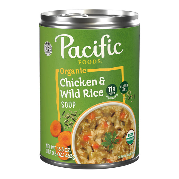 Pacific Foods Organic Chicken and Wild Rice Soup, 16.3 oz Can Chicken and Wild Rice 16.3 Ounce (Pack of 1)