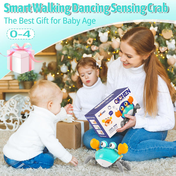 Hirger Crawling Crab Baby Toys 6-12 Months: Infant Tummy Time Toys, Dancing Walking Crab for Toddler 1 2 3 Year Old, 1st Birthday Gift with Music
