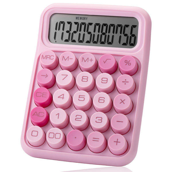 Mr. Pen- Mechanical Switch Calculator, 12 Digit Large LCD Display, Pink
