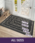 DEXI Front Door Mat Indoor Entryway 17x30 Inside Entrance Doormat Dark Grey | Non Slip Low Profile Thin Absorbent Washable Entry Mats for House