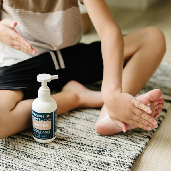 Living the Good Life Naturally Magnesium Lotion for Sensitive Skin | Zechstein chloride, unscented, vitamin E, jojoba oil, cocoa butter, gentle