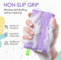 Evridwear Exfoliating Body Scrubber 3 Pack | Exfoliating Bath Sponges for Shower, Body Scrub Exfoliator, Rough Loofah Pads for Men Women, Dead