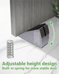 Large Door Stopper - Metal Door Wedge, Tall Door Stopper, Spring Rubber for Extra Strong Grip (Silver, 1 Pack) 1 Pack Silver