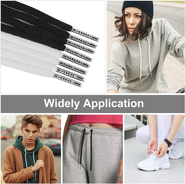 MiniRed 12PCS Drawstring Cord, 57 Inch Drawstring for Sweatpants, Drawstrings Replacement with Easy Threaders and Cord Locks, Draw Strings for