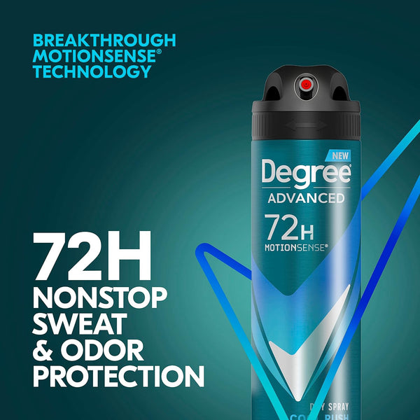 Degree Men Antiperspirant Deodorant Dry Spray Cool Rush 3 count Deodorant for Men With MotionSense Technology 3.8 oz Fresh 3.8 Ounce (Pack of 3)