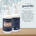 Living the Good Life Naturally Magnesium Lotion for Sensitive Skin | Zechstein chloride, unscented, vitamin E, jojoba oil, cocoa butter, gentle