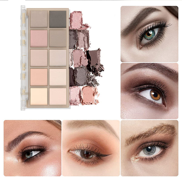 Sulily 10 Colors Eyeshadow Palette Matte Naked Eye Shadow Makeup,High Pigmented, Naturing-Looking, Ultra-Blendable,Long Lasting High Pigment Nude
