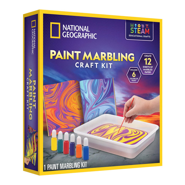 National Geographic Marbling Paint Craft Kit to Create Marble Art for Kids Paint