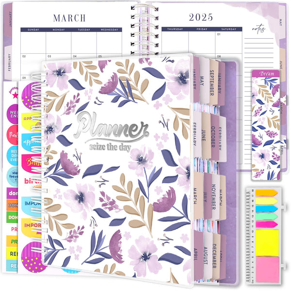 Planner 2025-2026, 18 Months Large Academic Daily Weekly Monthly Planner Organizer, July. 2025 - Dec. 2026, 8.5x9.8" Agenda with Page Tabs,